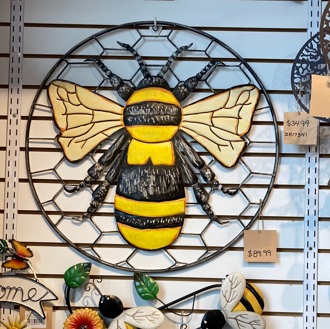 Metal Bee And Honeycomb Wall Art 