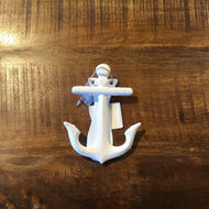 Cast Iron Anchor White door knocker