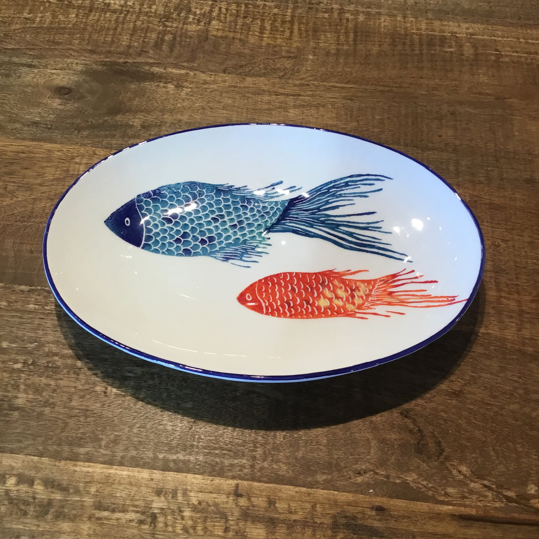 Fish Print Medium Oval Platter