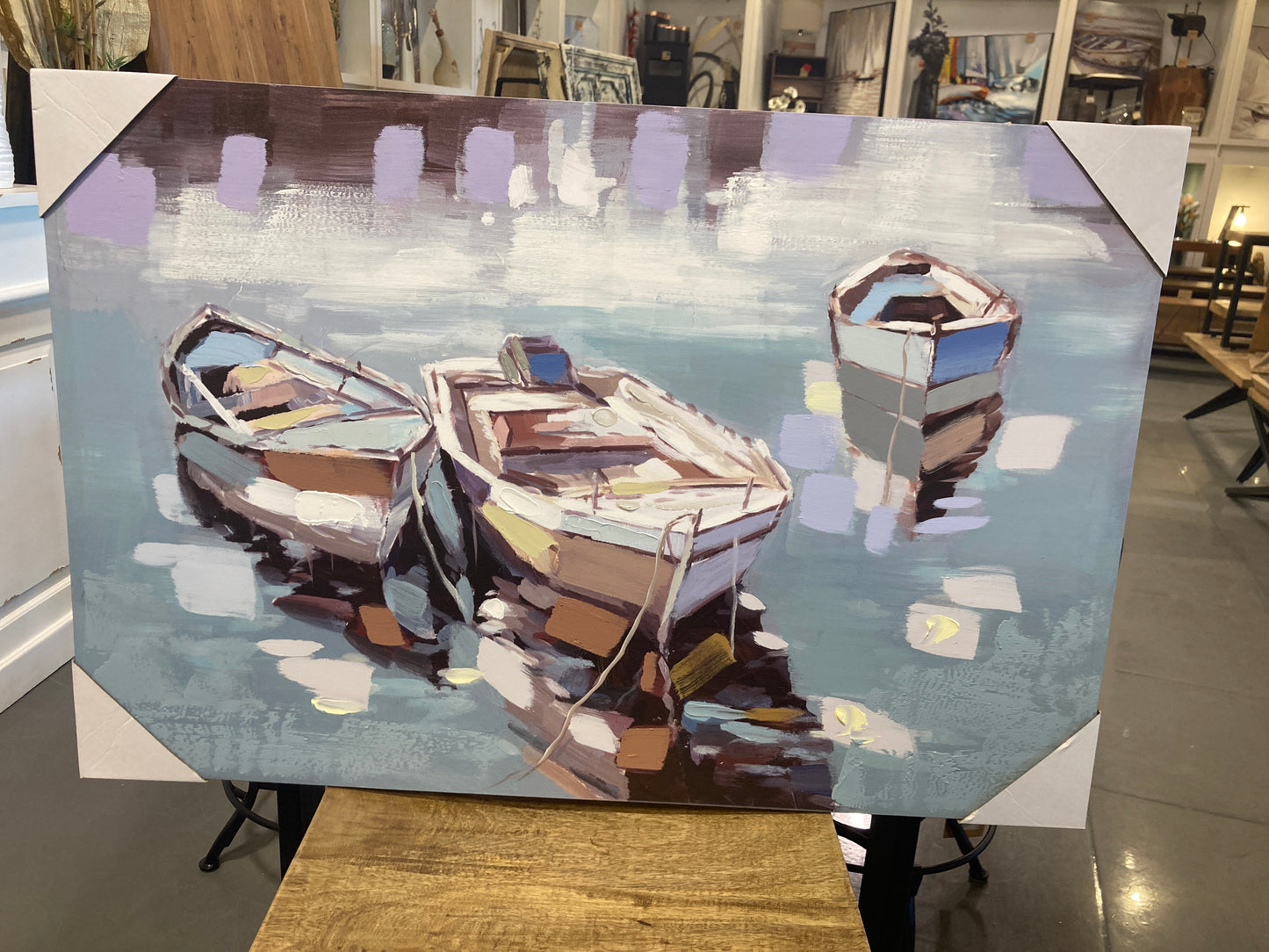 Boats Adrift Oil Painting