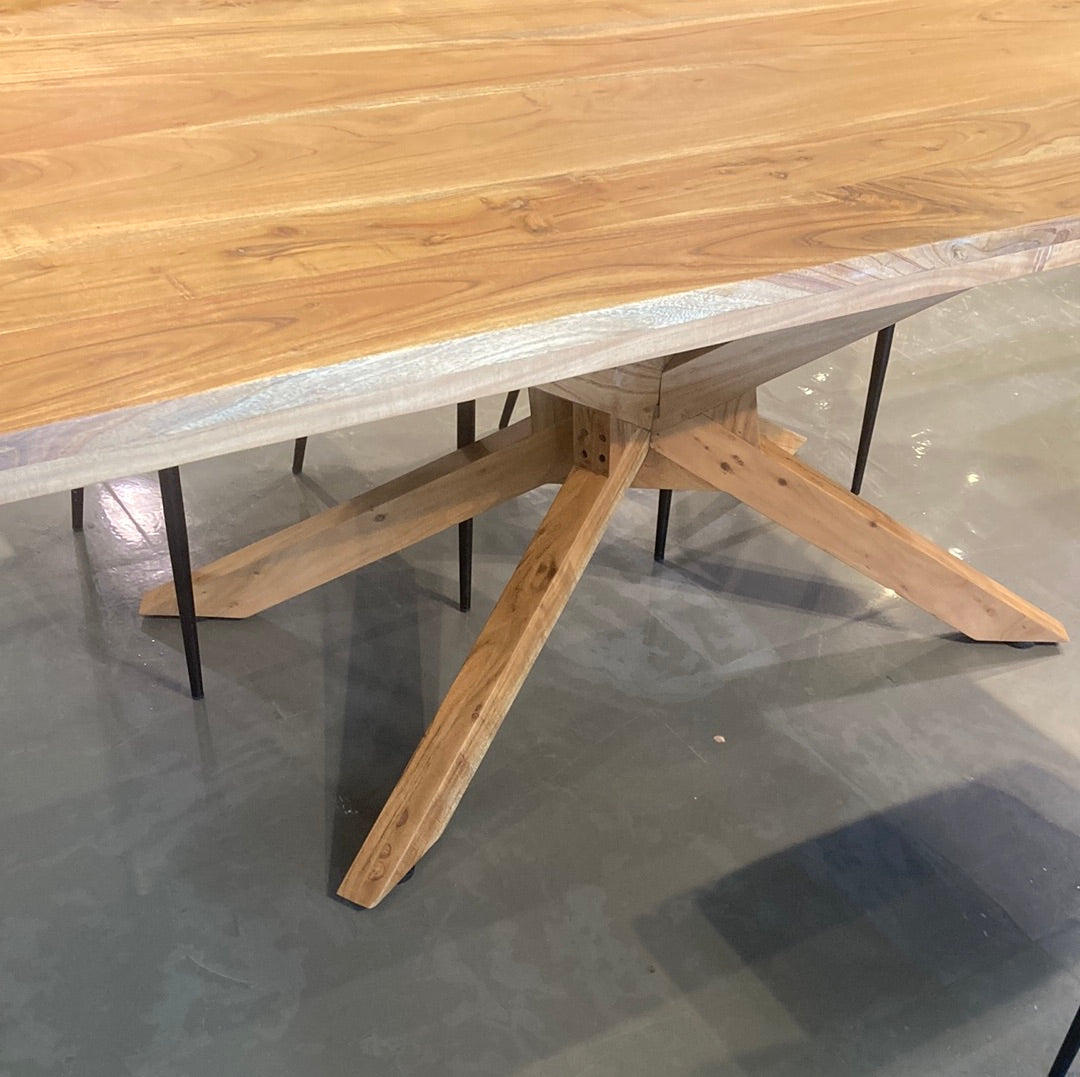 Warnock 87 inch Acacia wood dining table