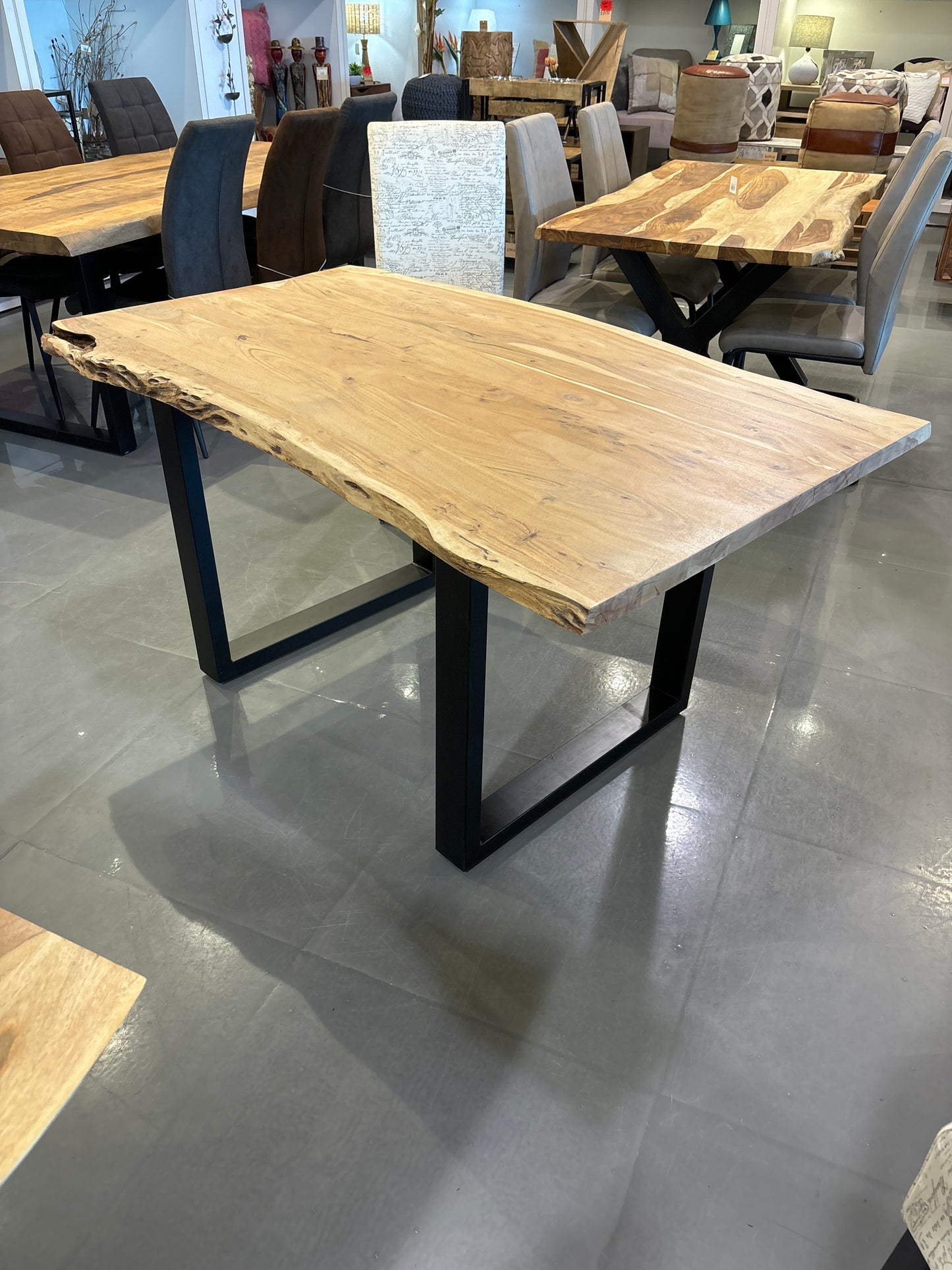 60 inch Yosemite live edge acacia wood dining table with U legs