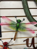 Red Yellow Green Dragonfly Metal Wall Art