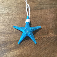 Small turquoise starfish hanging