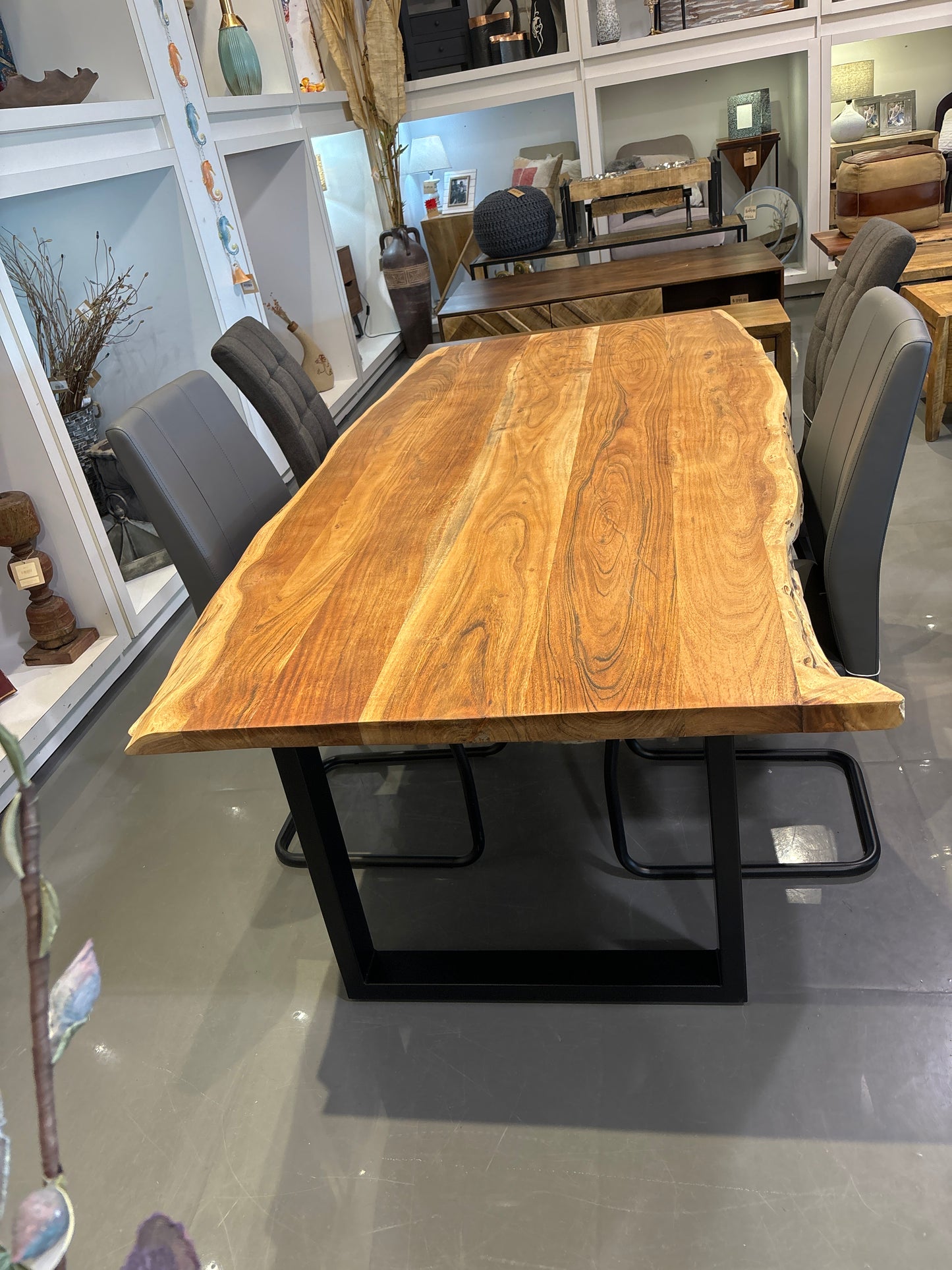 79 inch Yosemite live edge acacia wood dining table with U legs