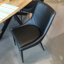 Load image into Gallery viewer, Black genuine Leather dining chair
