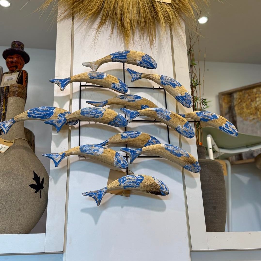 Wood Handycraft Flying Fish wall art