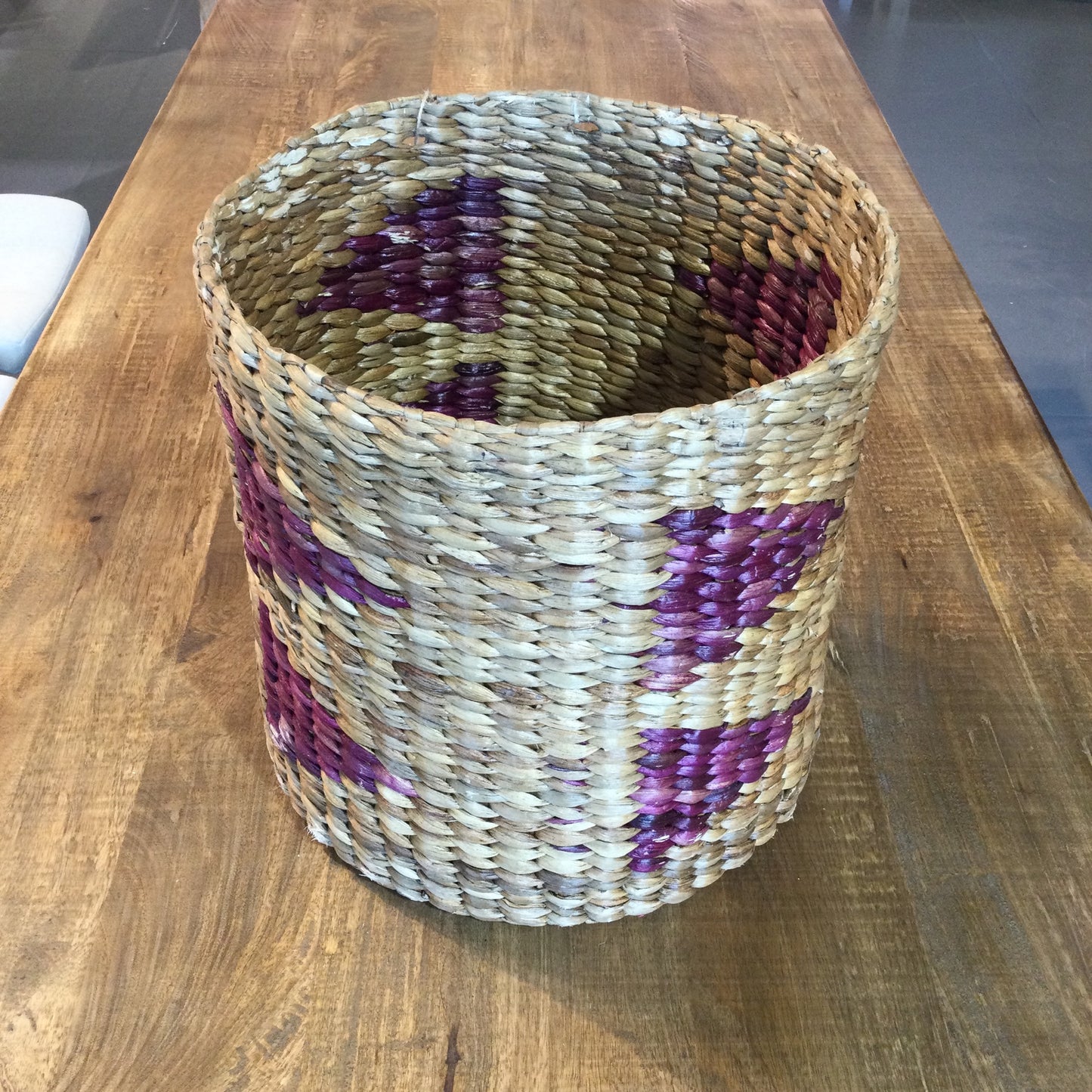 Chevron Seagrass Purple Basket