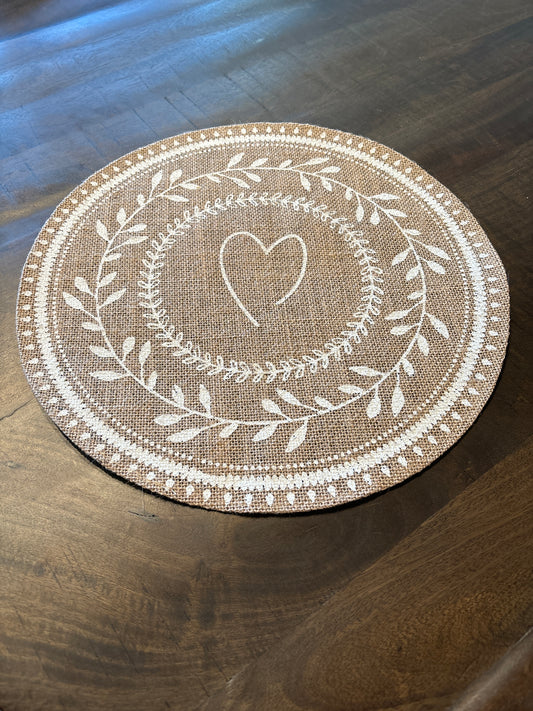 Heart Jute placemat