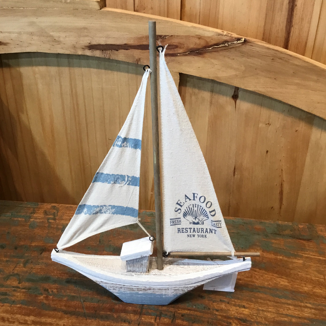 Decorative Sailboat with Blue Restaurant