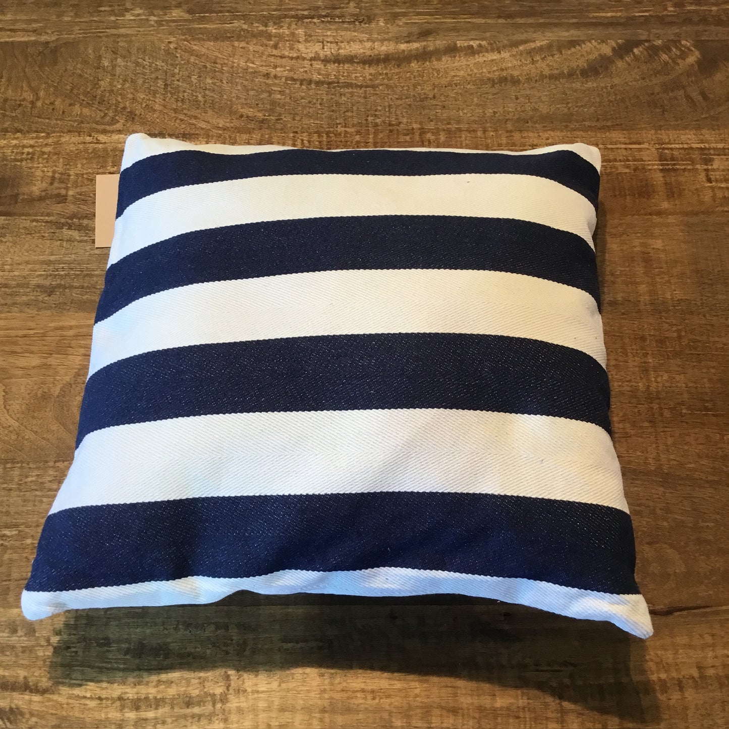 Nautical blue and white stripes 18 x 18 cushion