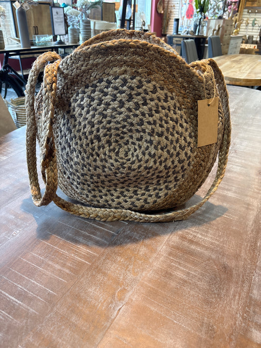 Round Jute Hand Bag