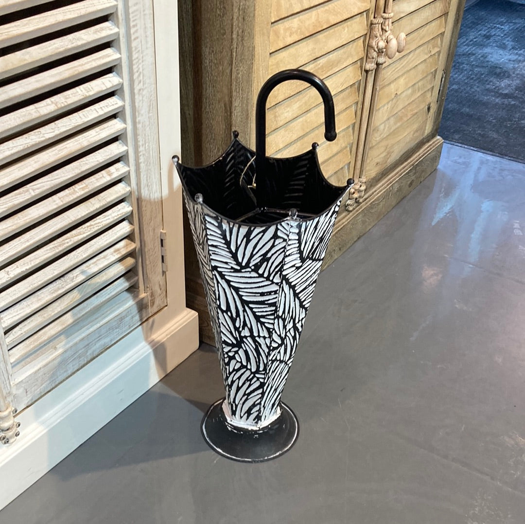 Black & White Patterned Umbrella Stand