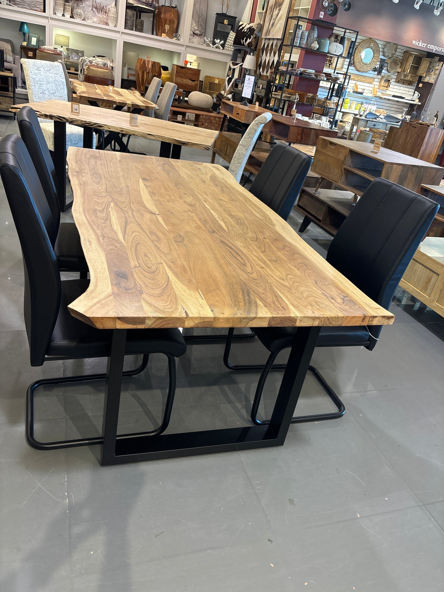 71 inch Yosemite live edge acacia wood dining table with U legs