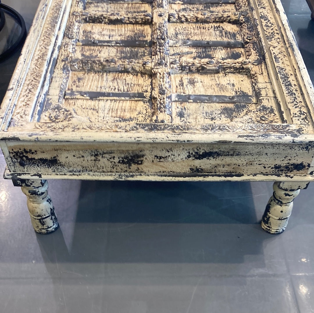 White wash Antique Door Coffee Table