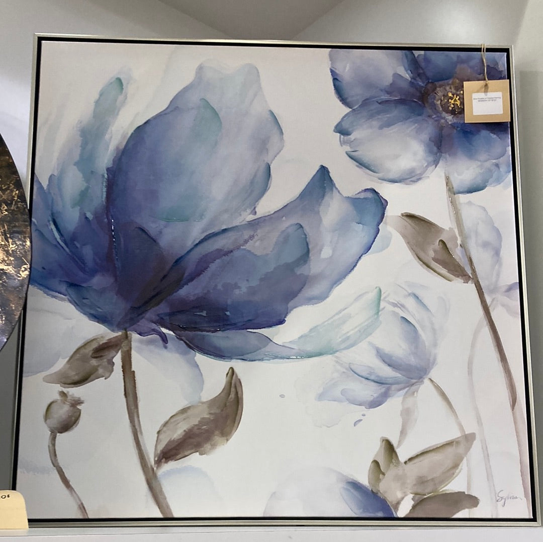 Blue Flowers on Display Painting