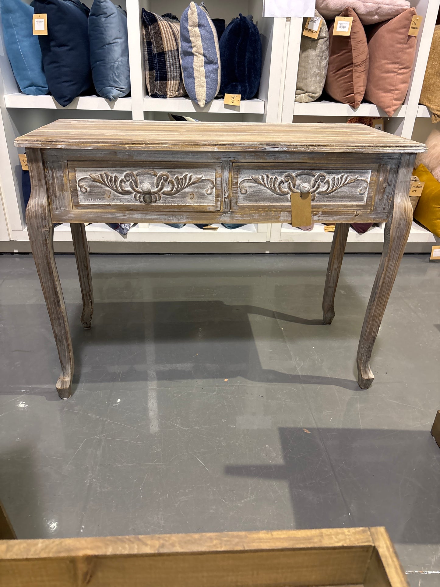 2 drawer boho wood Console Table