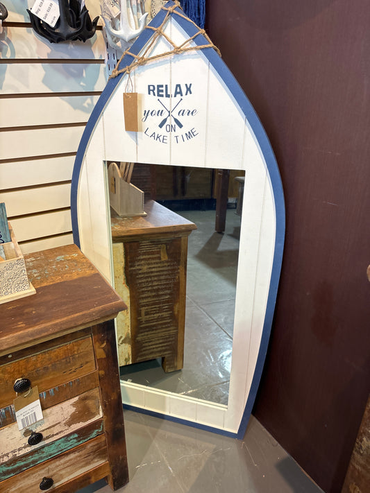 Wood Boat Mirror