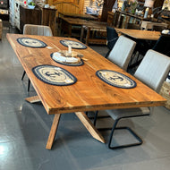 Warnock 87 inch Acacia wood dining table
