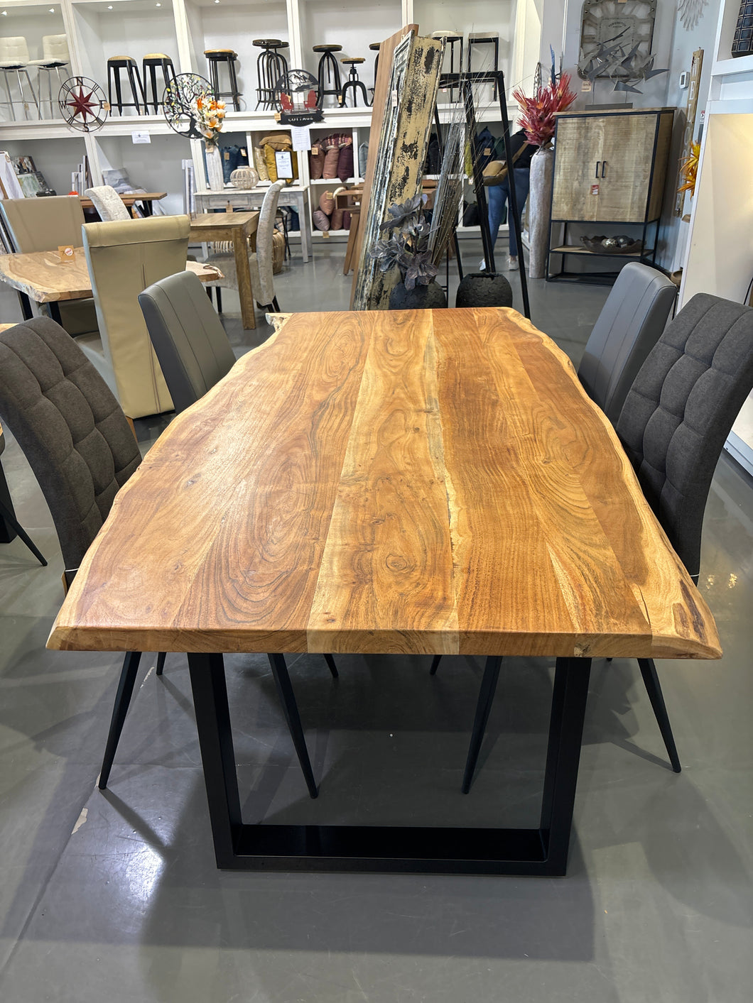 79 inch Yosemite live edge acacia wood dining table with U legs