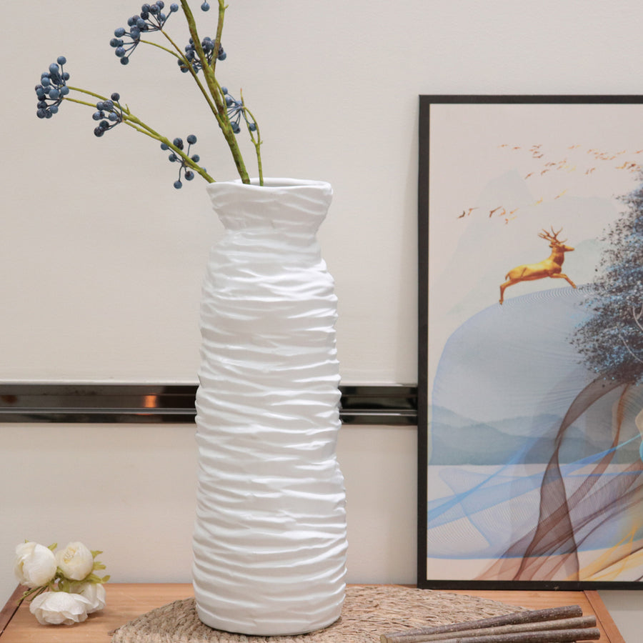 Wrapped Textured White Vase