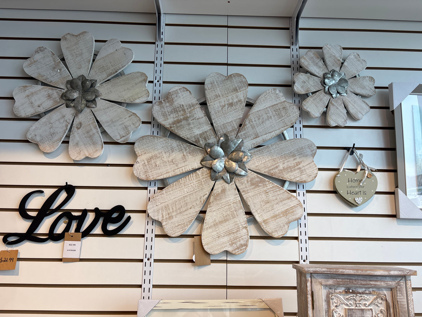 Wood Flower Wall Decor, Set of 3