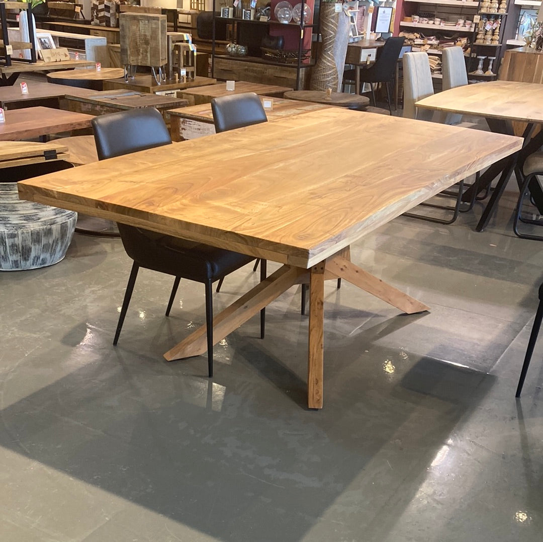 Warnock 87 inch Acacia wood dining table