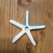 Load image into Gallery viewer, Ceramic Green and white starfish decor
