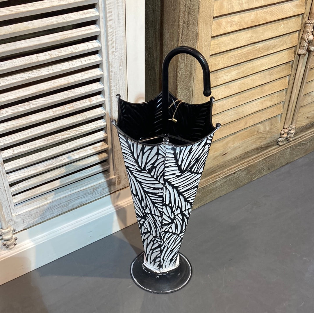 Black & White Patterned Umbrella Stand