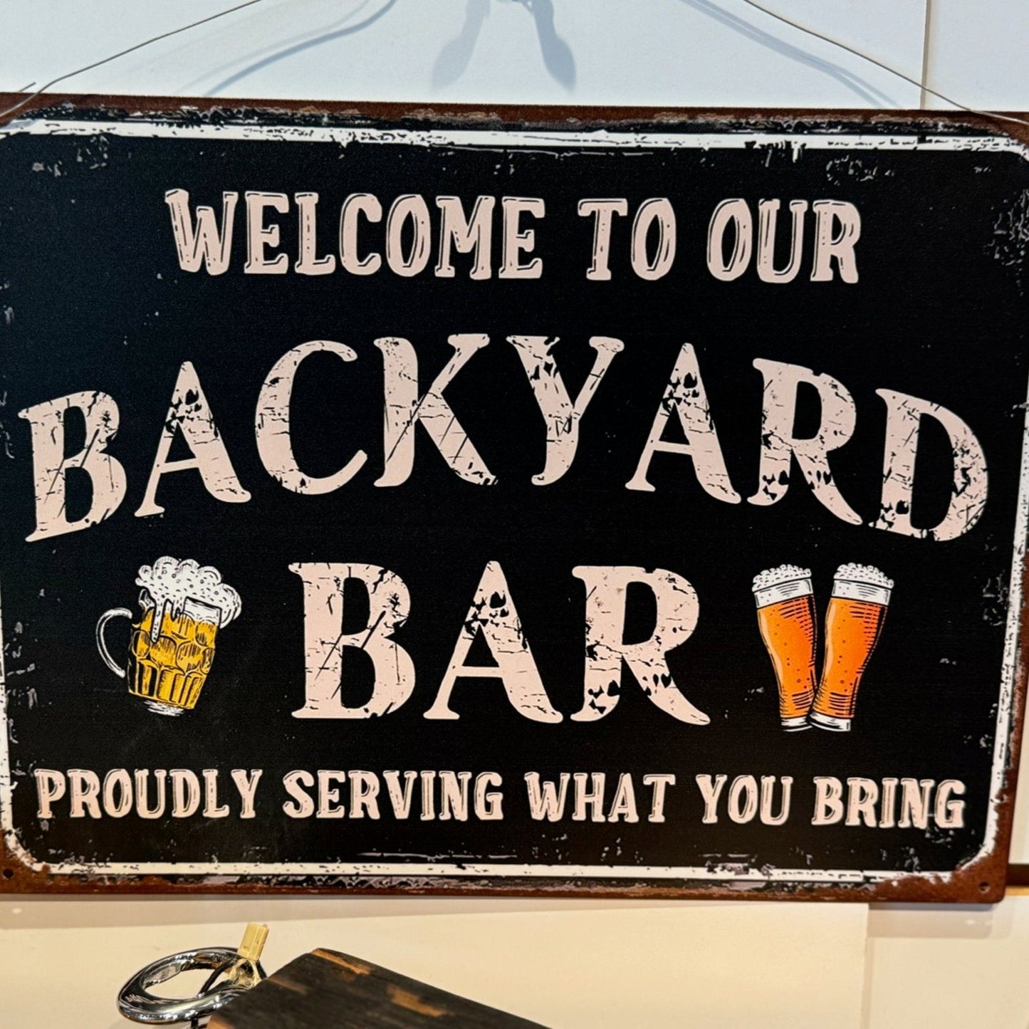 Funny Bar Metal Art Wall Plaque