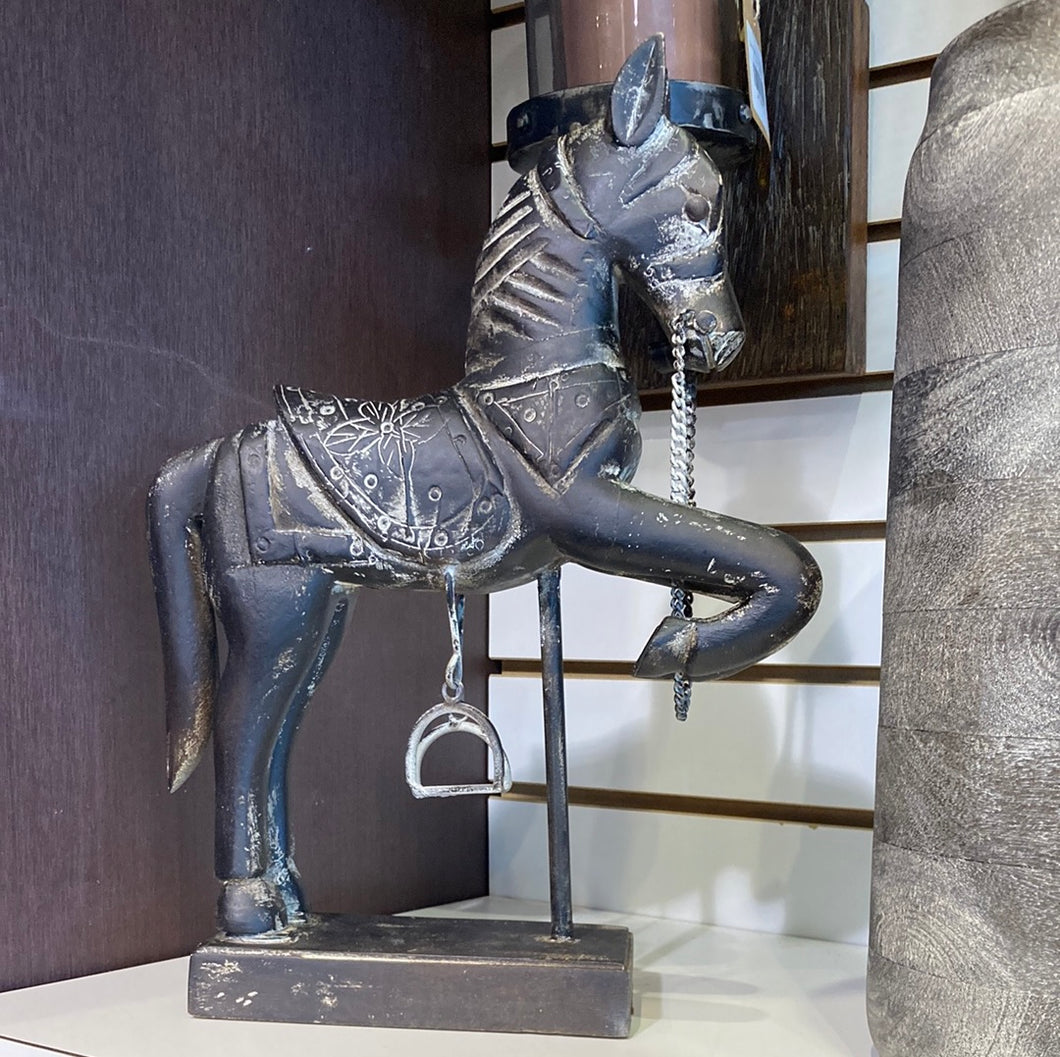 Decorative Mango Wood Horse on Stand