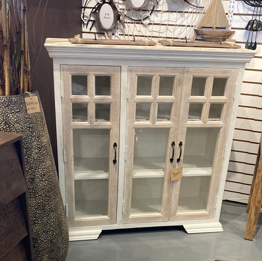 Montauk Mango wood 3 Glass Door Sideboard