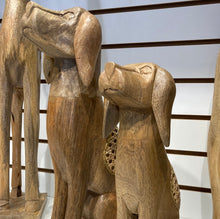 Load image into Gallery viewer, Set of 2 Dogs Artisan Crafted Mango Wood Sculptures
