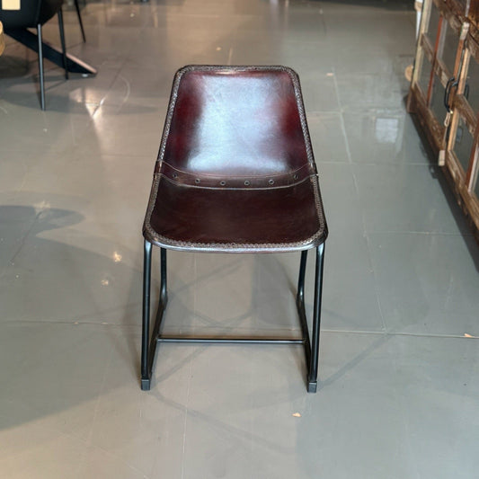 leather bucket dining chair