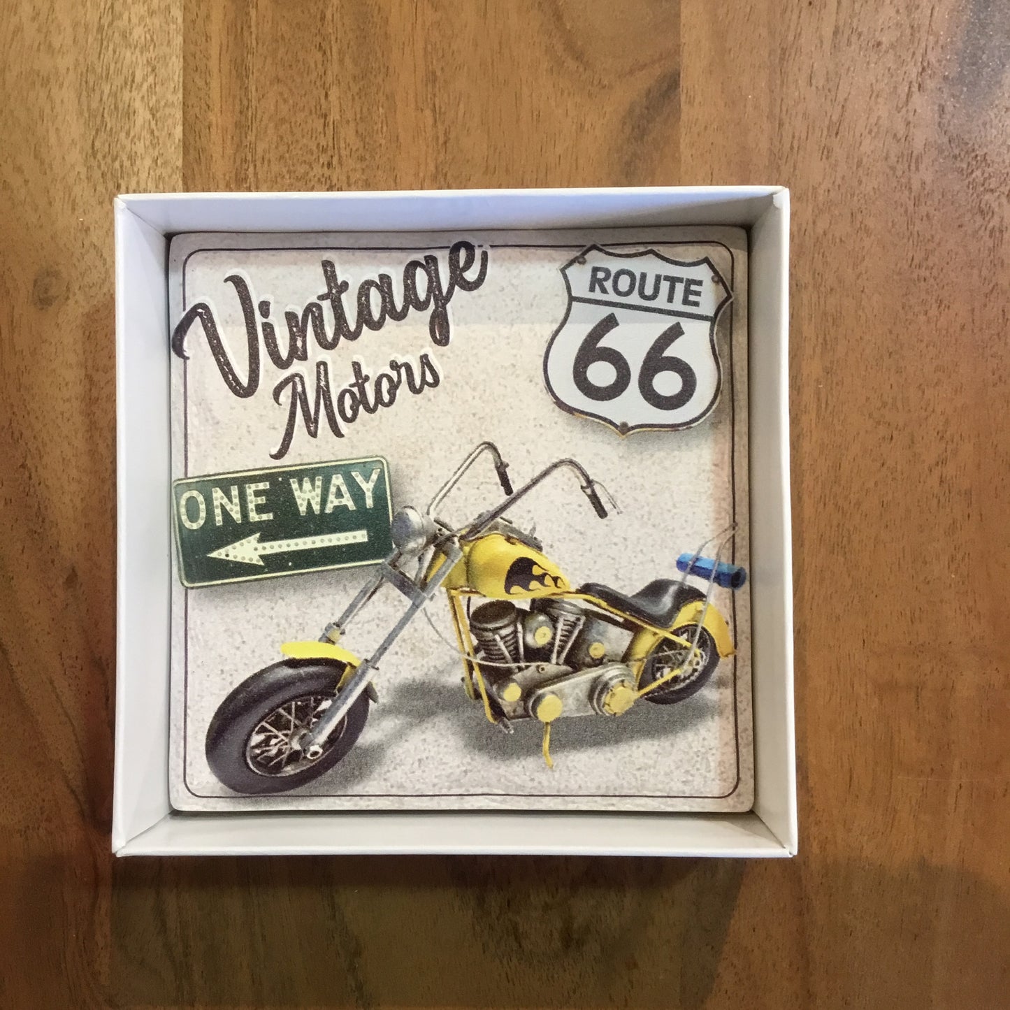 Route 66 Motorcycle Ceramic Coasters (Set of 4)