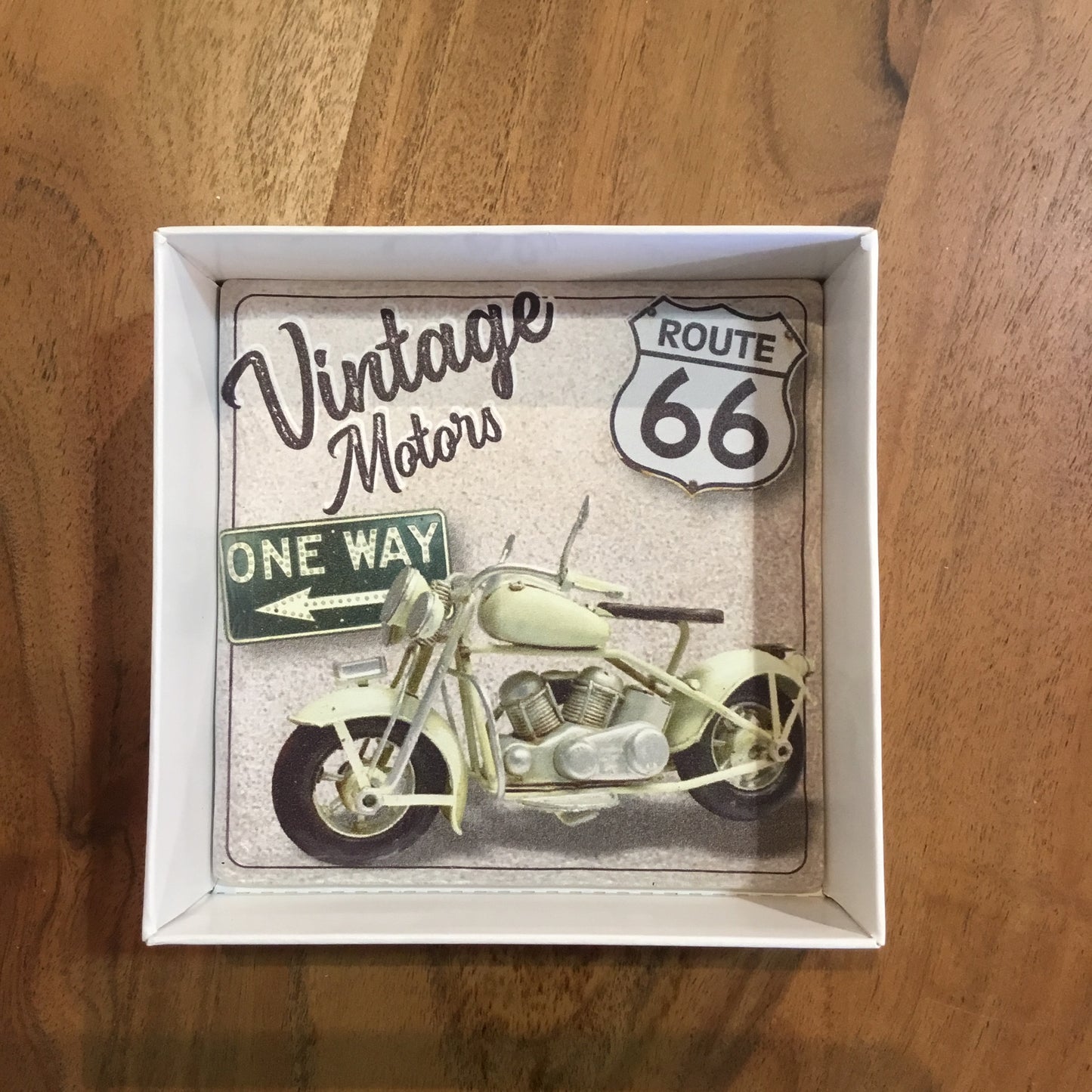 Route 66 Motorcycle Ceramic Coasters (Set of 4)