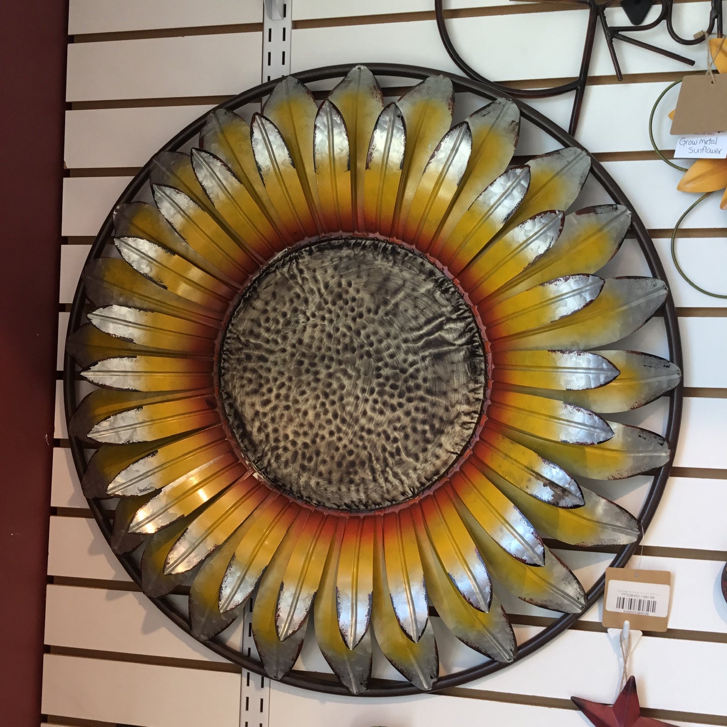 Large Metal Sunflower Encircled Wall Decor