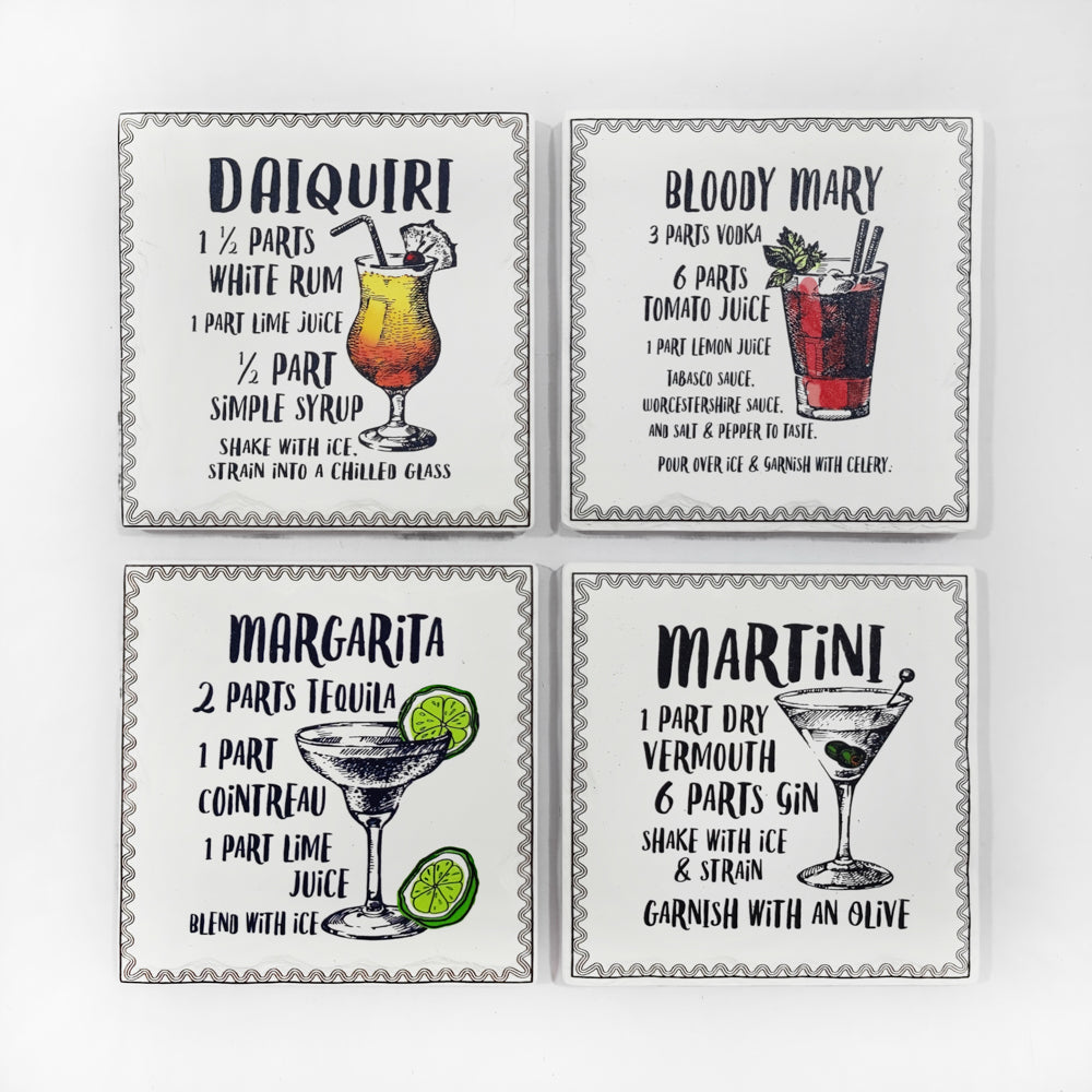 Drink Recipes Ceramic Coasters (Set of 4)