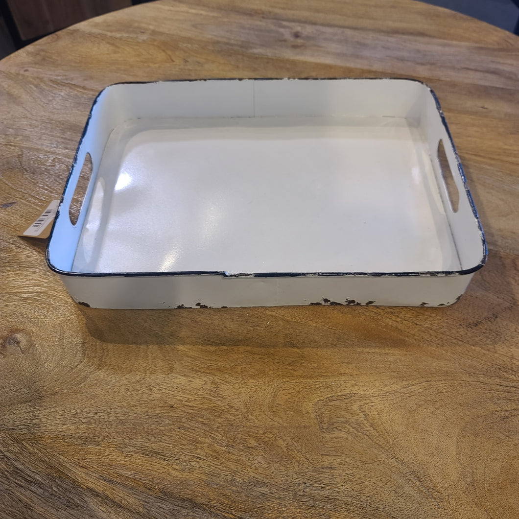 Farmhouse Antiqued tray with handles