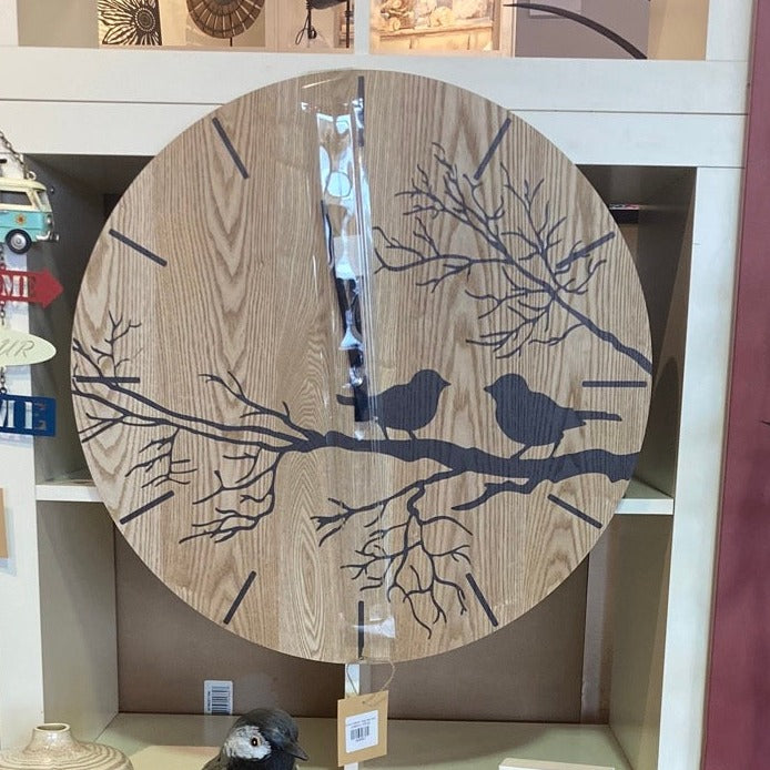 Birds on a Branch - Wood Wall Clock