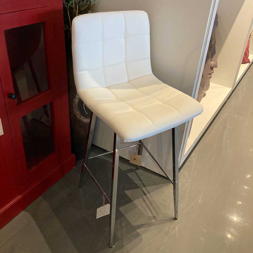 White Swivel Counter Stool