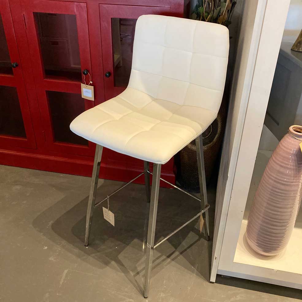 White Swivel Counter Stool