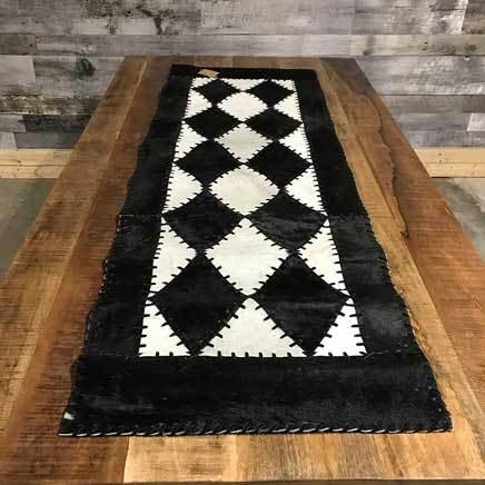 Wide 6 long cowhide table runner