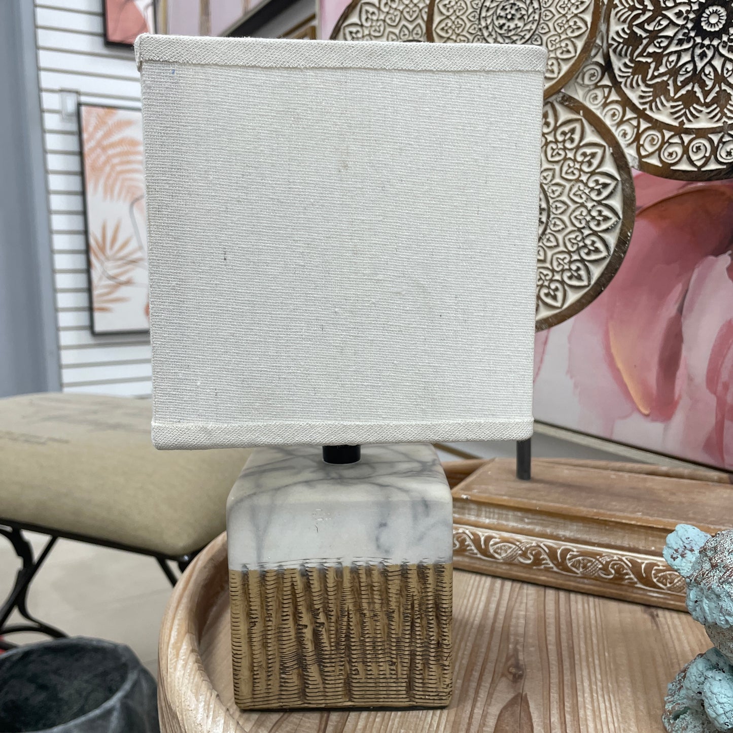 Ceramic Cube Table Lamp