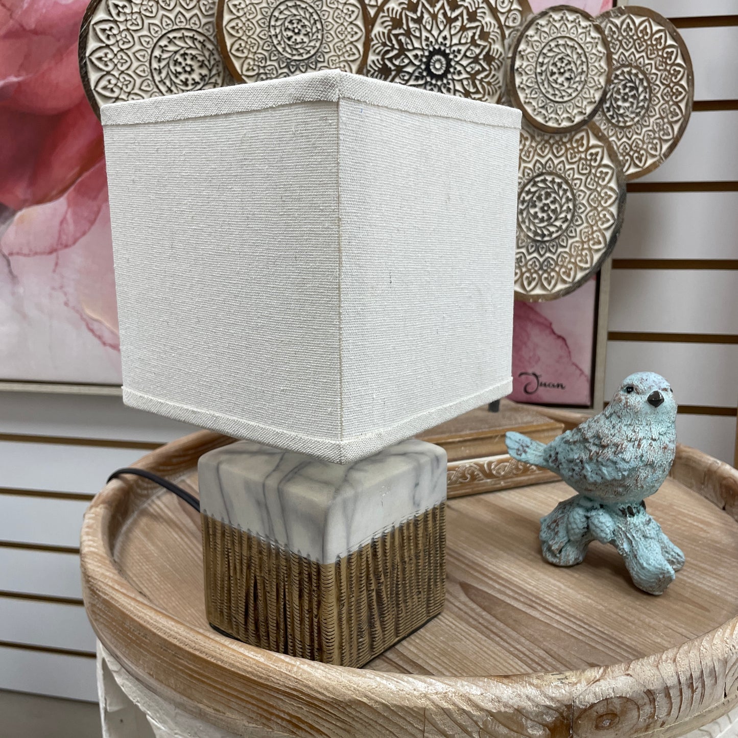 Ceramic Cube Table Lamp