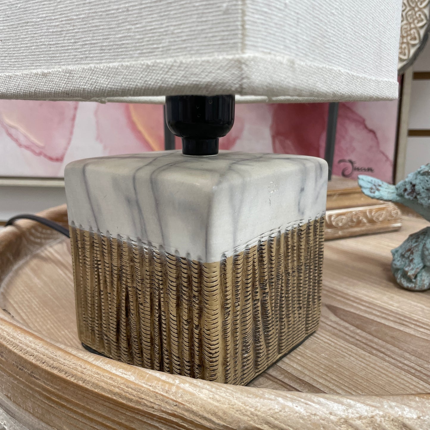 Ceramic Cube Table Lamp