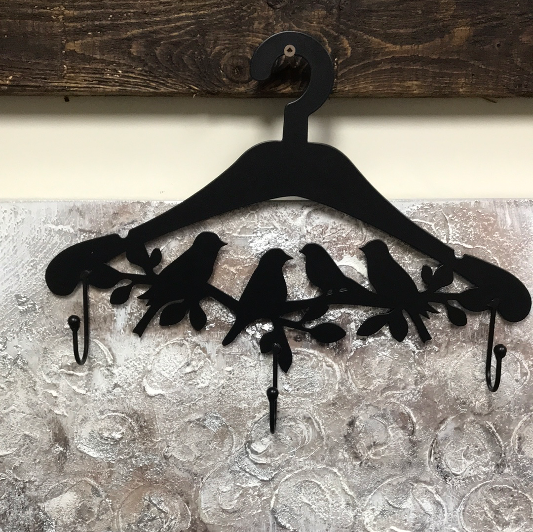 Birds on the Branch Wall Mounted Coat Hanger with 3 Hooks