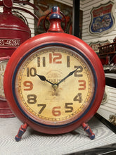 Load image into Gallery viewer, Red Round Metal Table Clock
