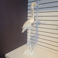 Large standing Whitewash carved mango wood bird