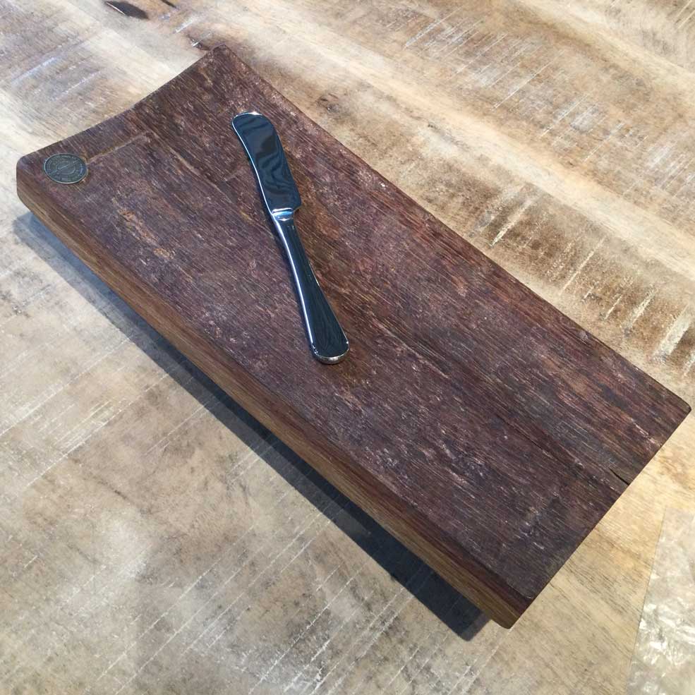 Wine Barrel Cheese board & Knife